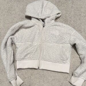 The North Face girls cropped Sherpa Hoodie